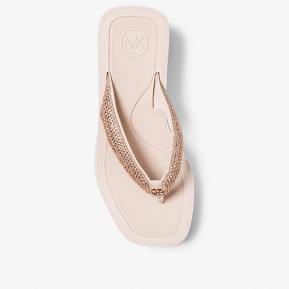 Michael Kors Glitter Chain Mesh Platform Sandals Size 9 Rose Gold - Picture 2 of 16